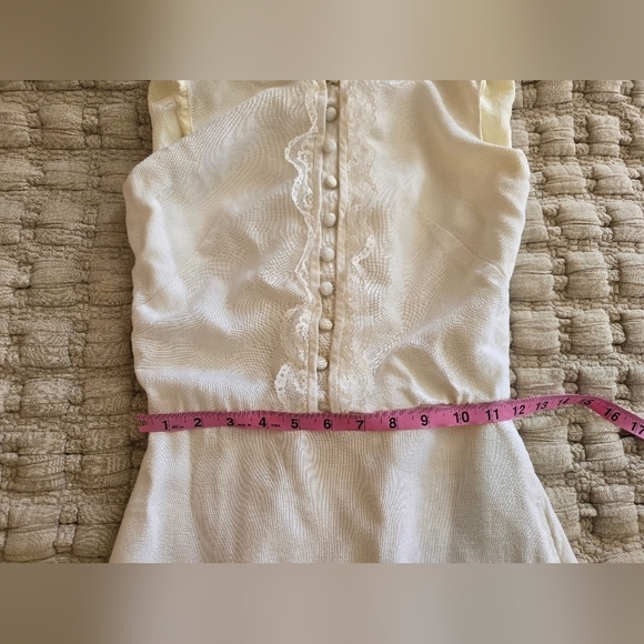 I. Magnin Vtg 60s Ivory Linen Wiggle Pencil Dress Size XS Union Made - Picture 8 of 9